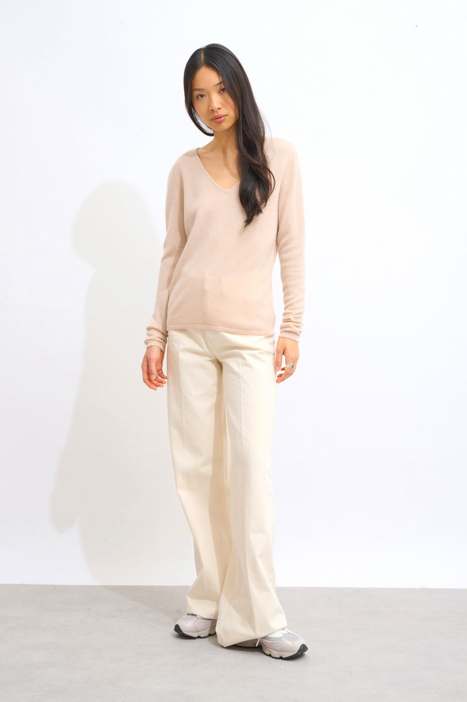 Pull Col V - Galise - Nude