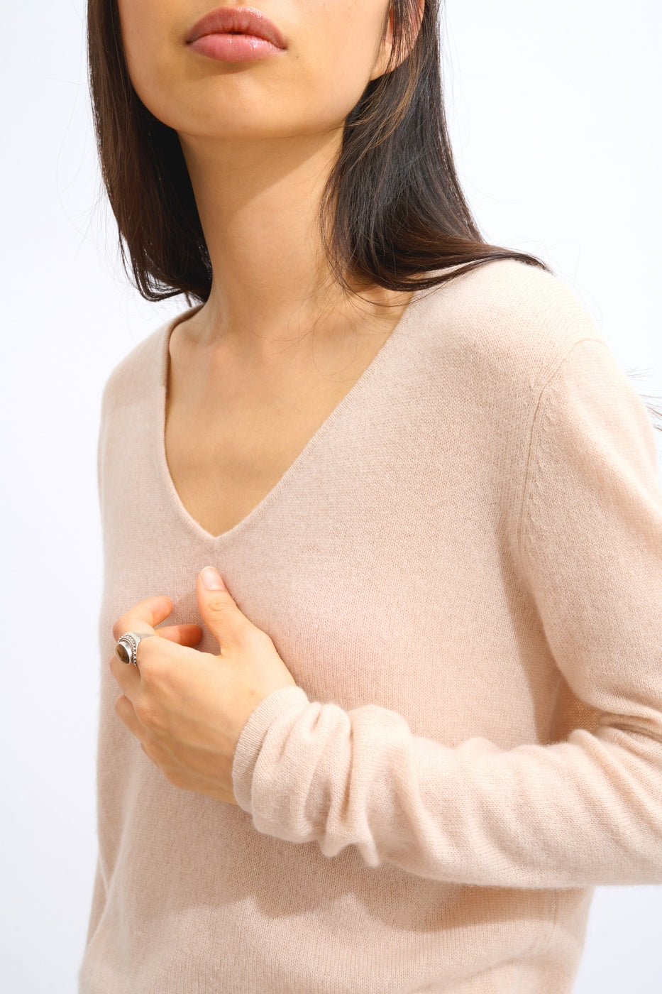 Pull Col V - Galise - Nude