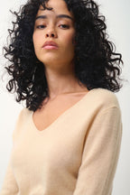 V-Neck Jumper - Galise - Beige