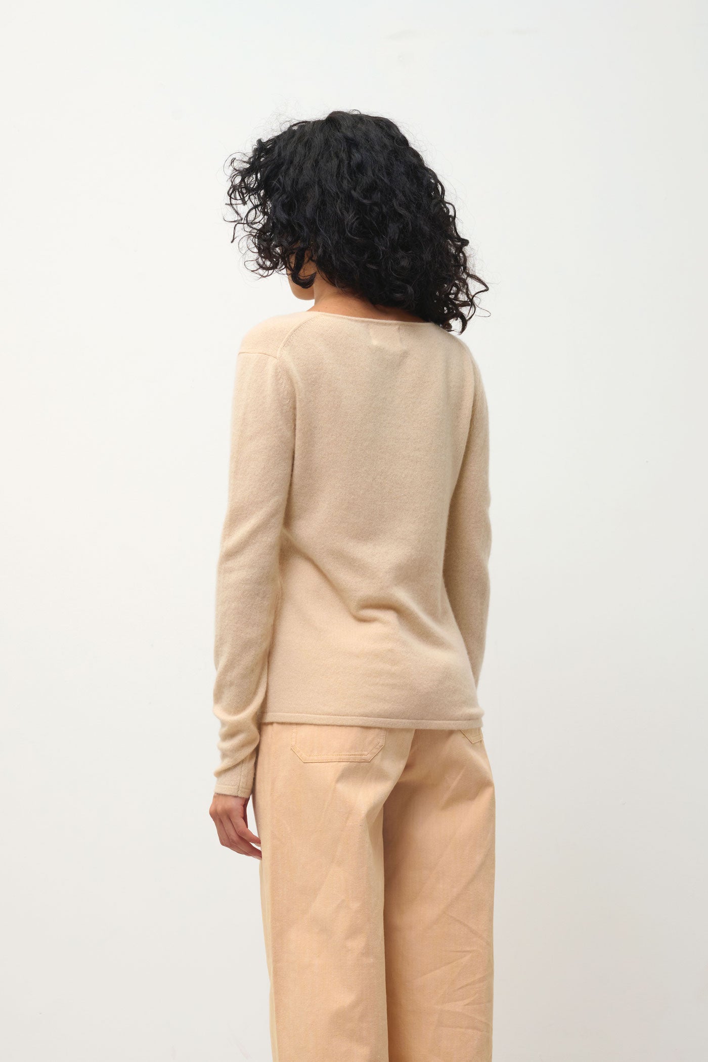 V-Neck Jumper - Galise - Beige