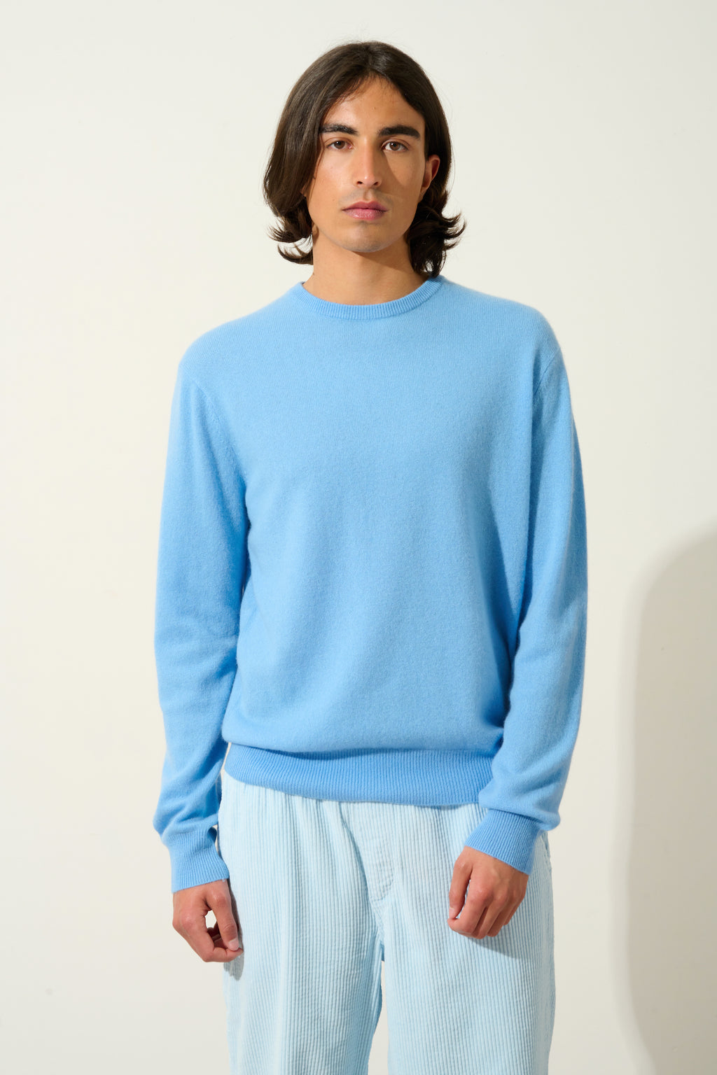 Round Neck Sweater - Aiglière - Baby Blue