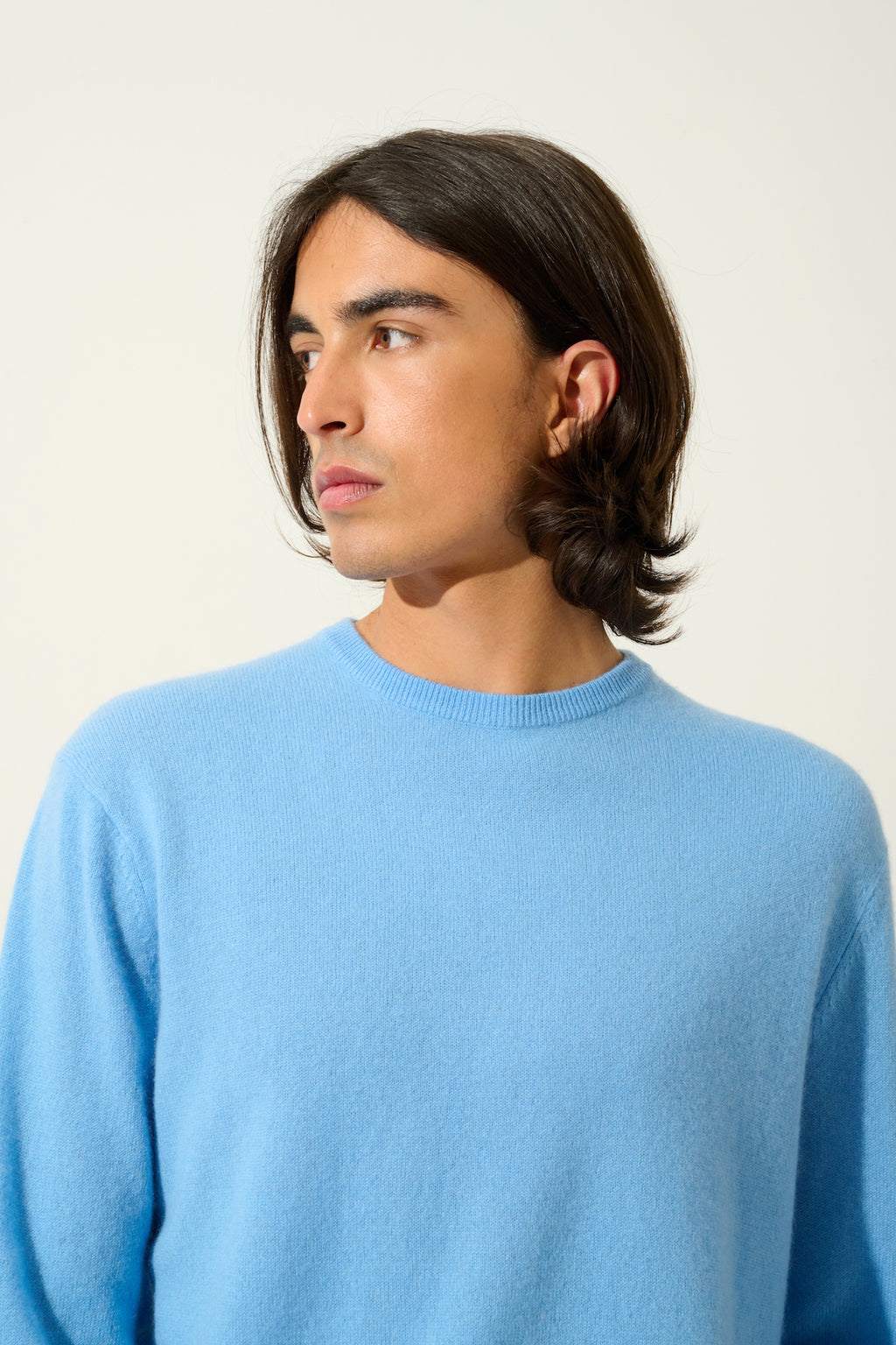 Round Neck Sweater - Aiglière - Baby Blue