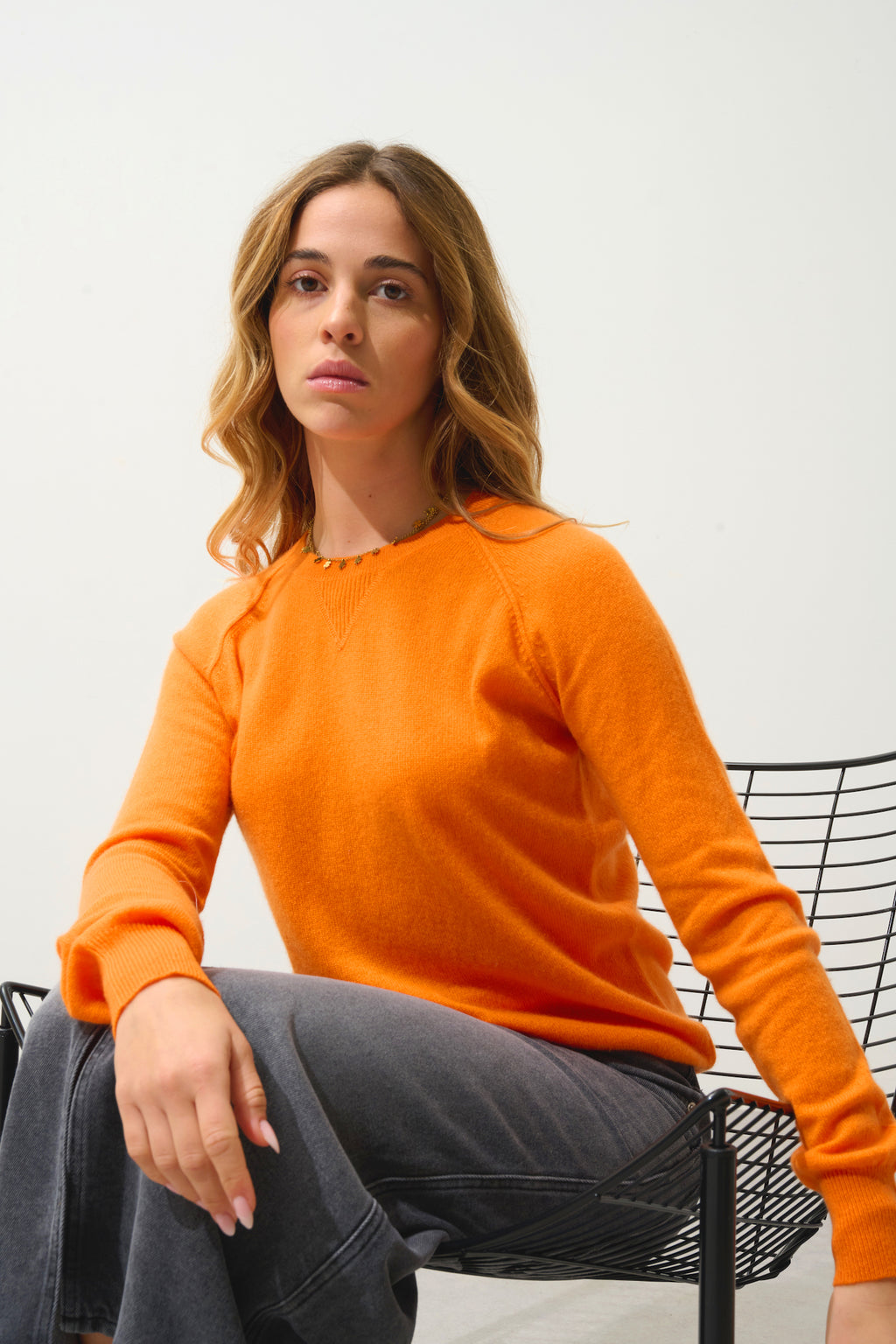 Pull Col Rond - Etret - Mandarine