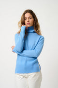 Jersey de cuello alto - 100% cachemira de 2 hilos - Azul bebé - Mujer
