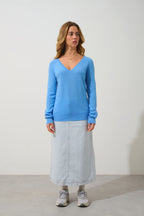 Pull Col V - Giusalet - Baby Blue