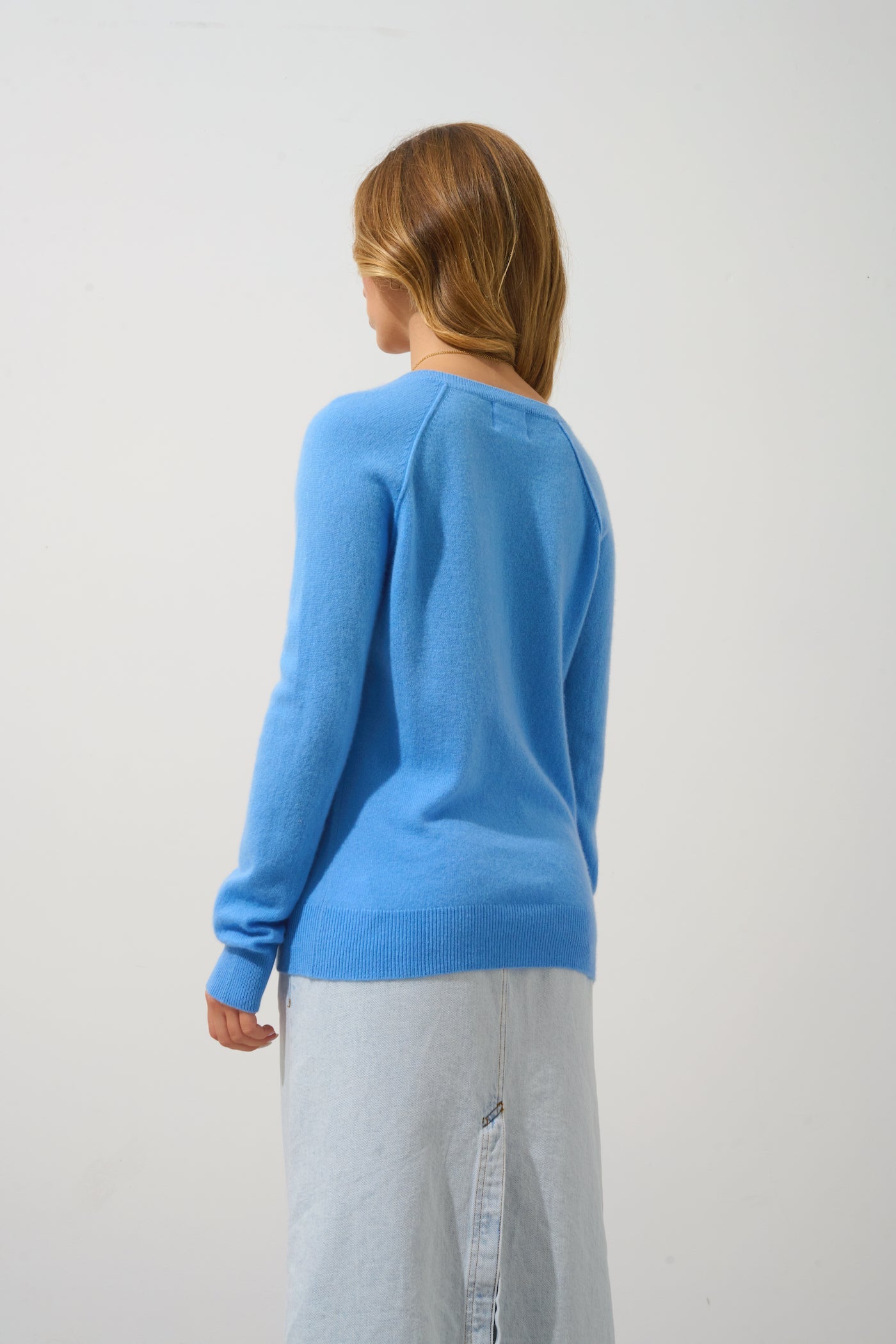 Jersey Cuello en V - Giusalet - Baby Blue