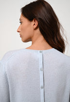 Back-Button Round-Neck Jumper - Estaris - Givre