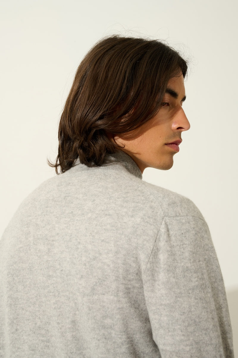 Chaleco con Cremallera y Cuello Alto - Albaron - Nuage Chiné
