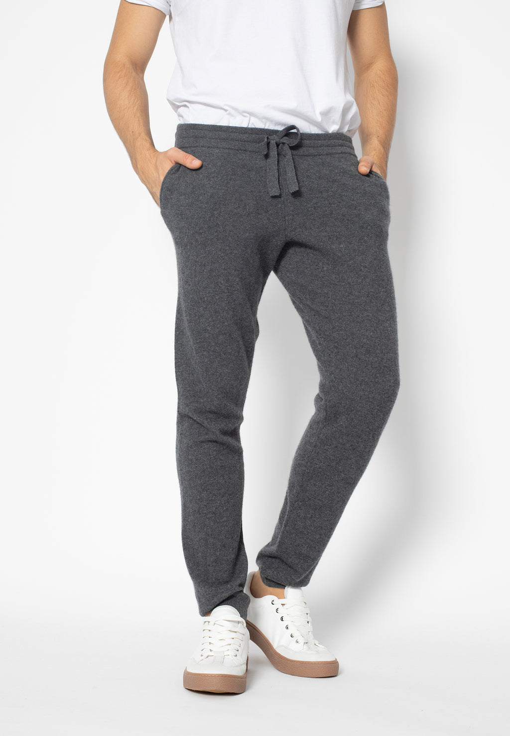 Jogging Bichet - Anthracite Chiné - 100% Cachemire - Homme