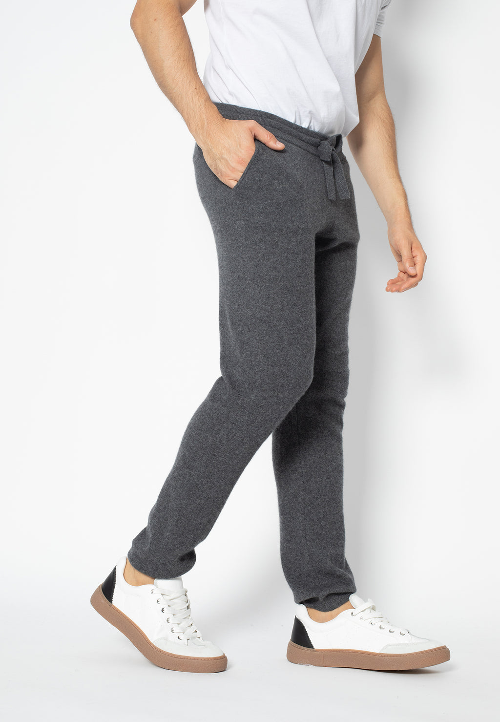 Jogging Bichet - Anthracite Chiné - 100% Cachemire - Homme