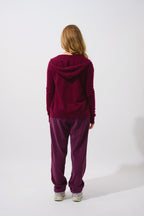 Gilet Zippé Capuche - Colombis - Bordeaux
