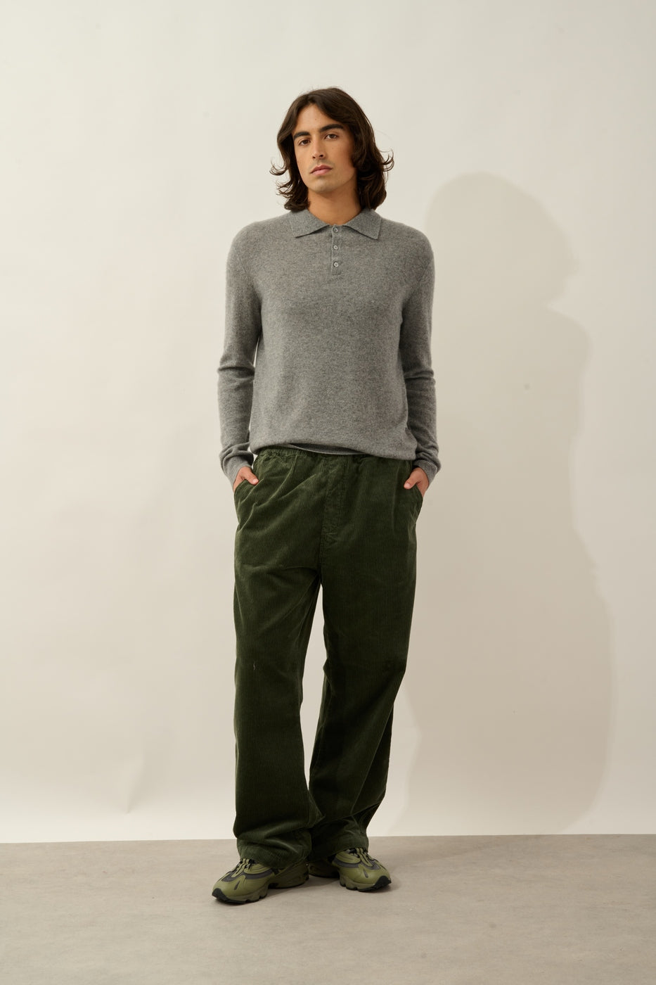 Polo Manches Longues - Charvet - Flanelle Chiné