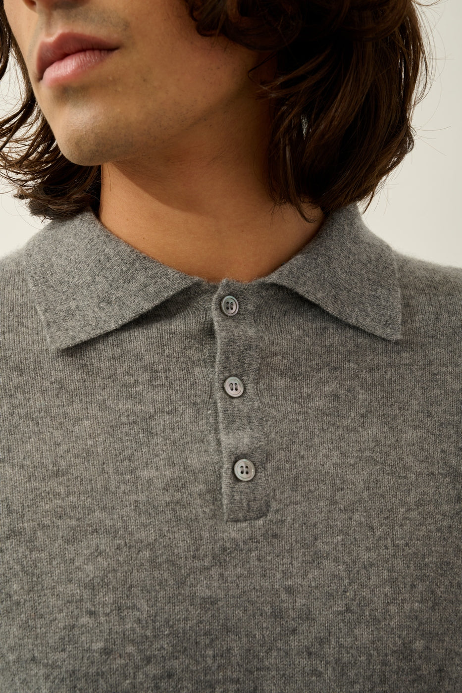 Polo Manches Longues - Charvet - Flanelle Chiné