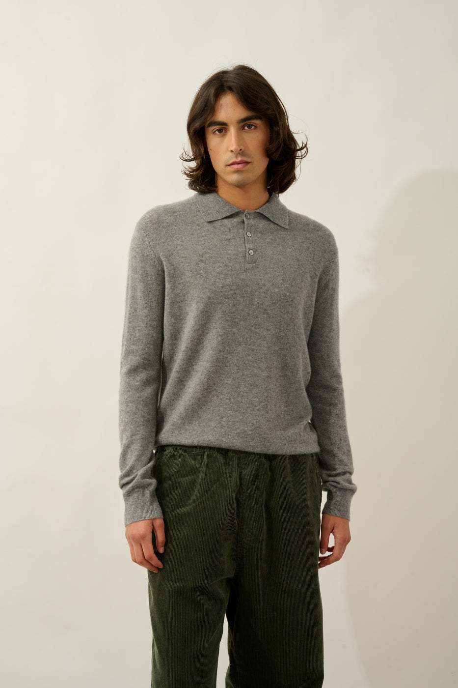 Polo Manches Longues - Charvet - Flanelle Chiné