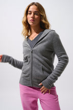 Gilet Zippé Capuche - Colombis - Flanelle Chiné