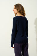 Pull Col V Grasmoor - Navy - 100% Cachemire 2 Fils - Femme