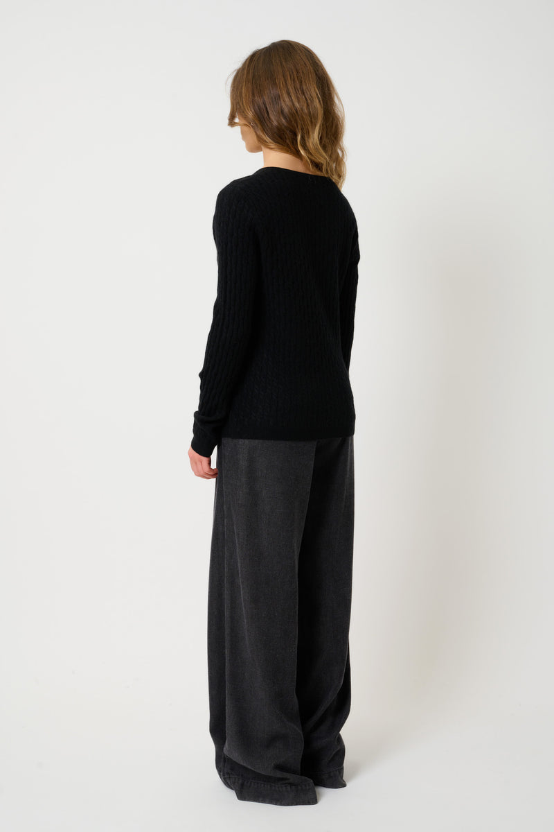 Pull Col V - Grasmoor - Noir