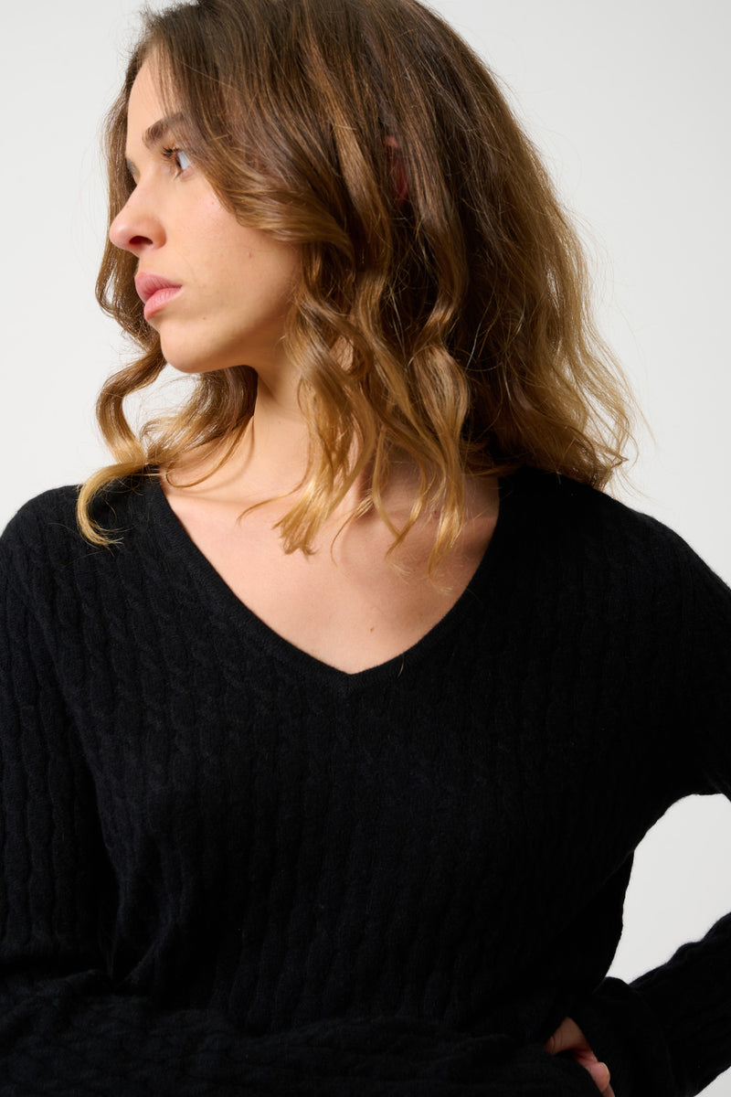 Pull Col V - Grasmoor - Noir