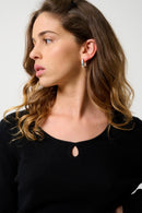 Pull Col Bateau Goutte Devant - Glyder - Noir