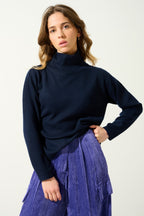 Pull Col Montant Bénitier - Cheviot - Navy