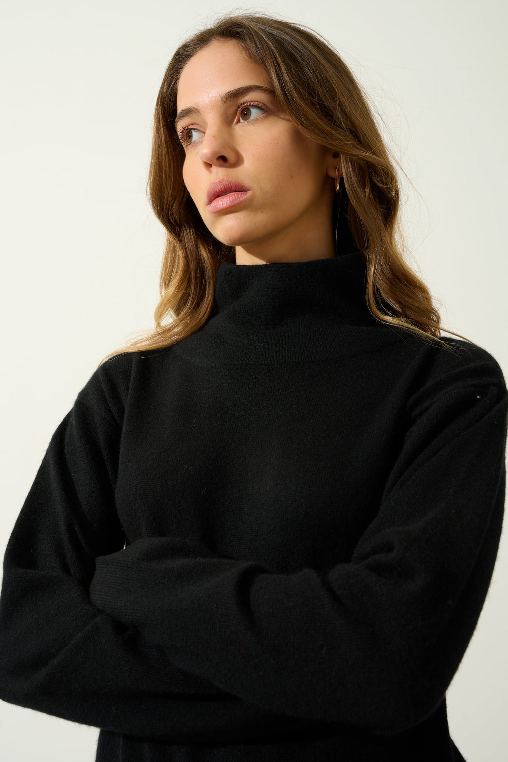 Pull Col Montant Bénitier - Cheviot - Noir