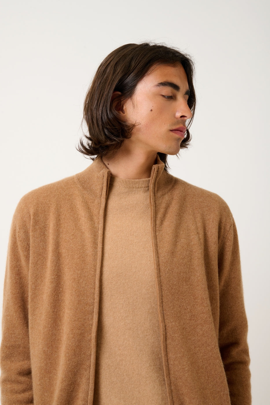 Gilet Zippé Col Montant - Albaron - Marron