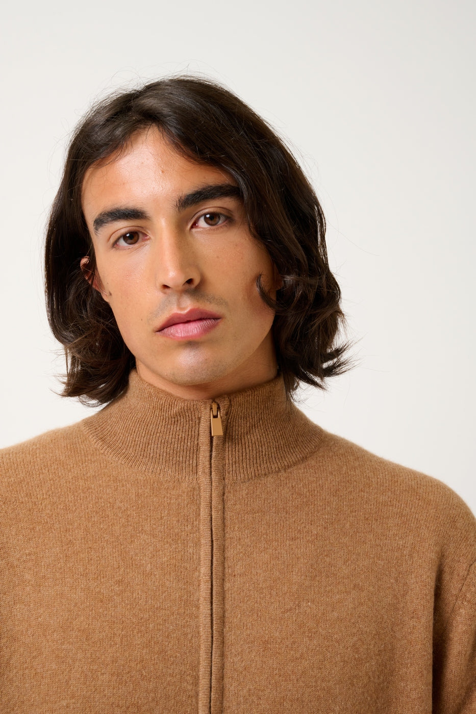 Gilet Zippé Col Montant - Albaron - Marron