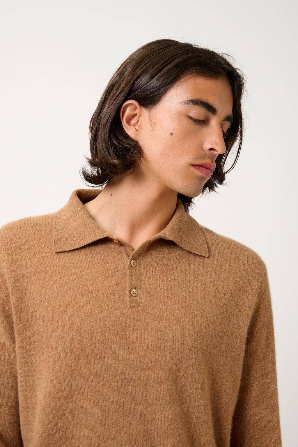 Polo de manga larga - Charvet - Avellana