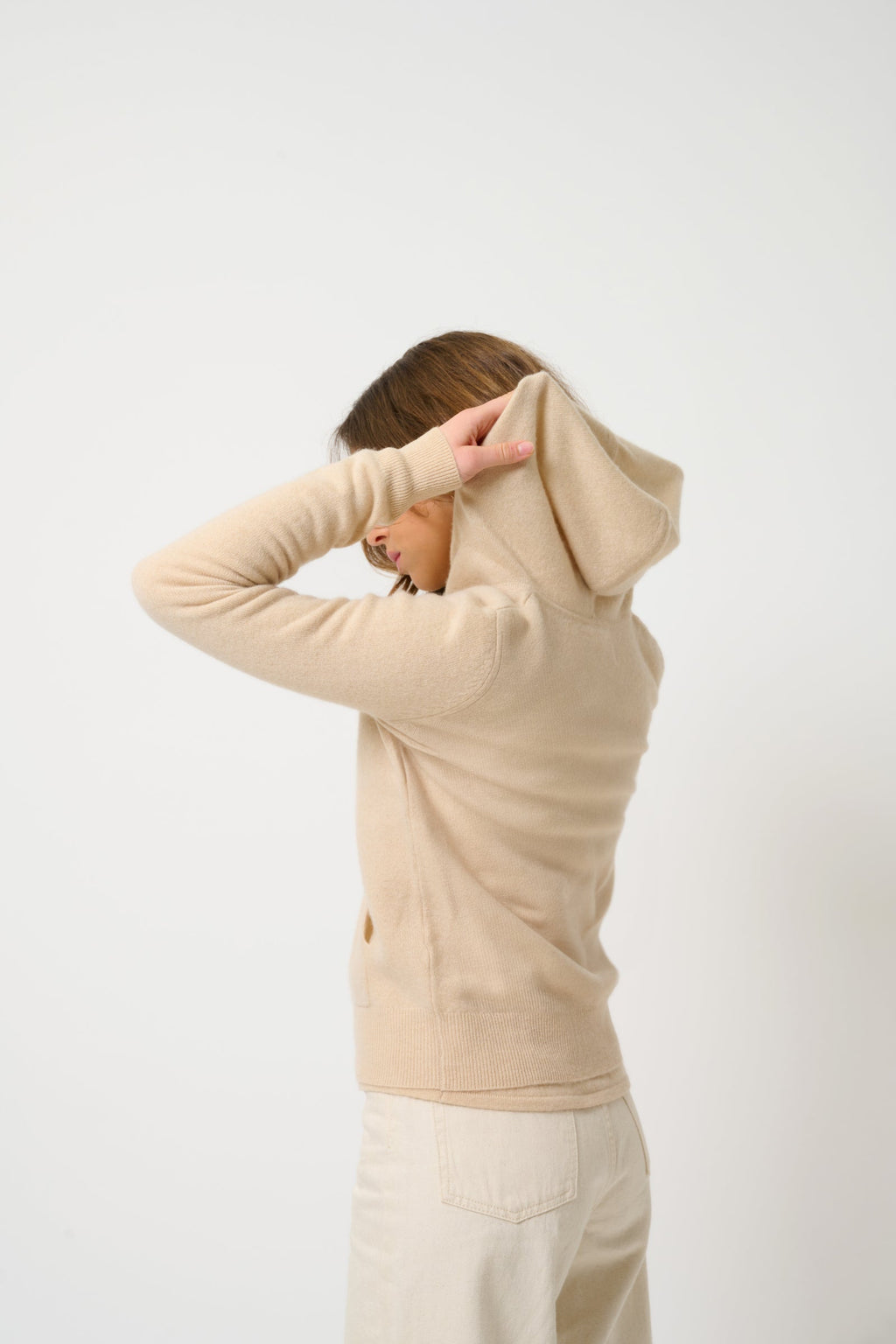 Chaleco con Cremallera y Capucha - Colombis - Beige
