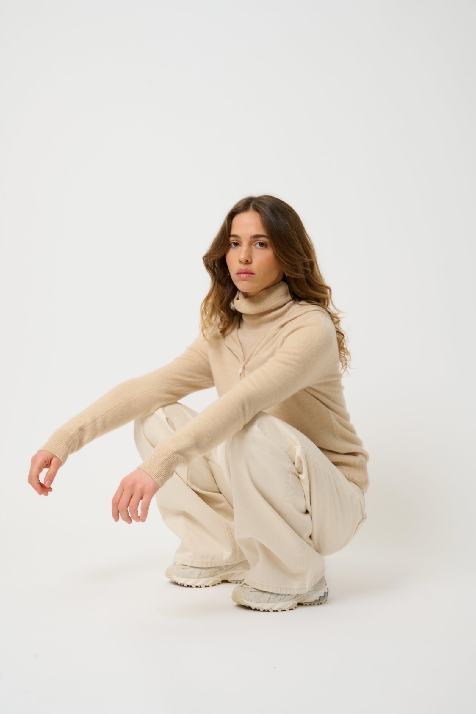 Chaleco con Cremallera y Capucha - Colombis - Beige