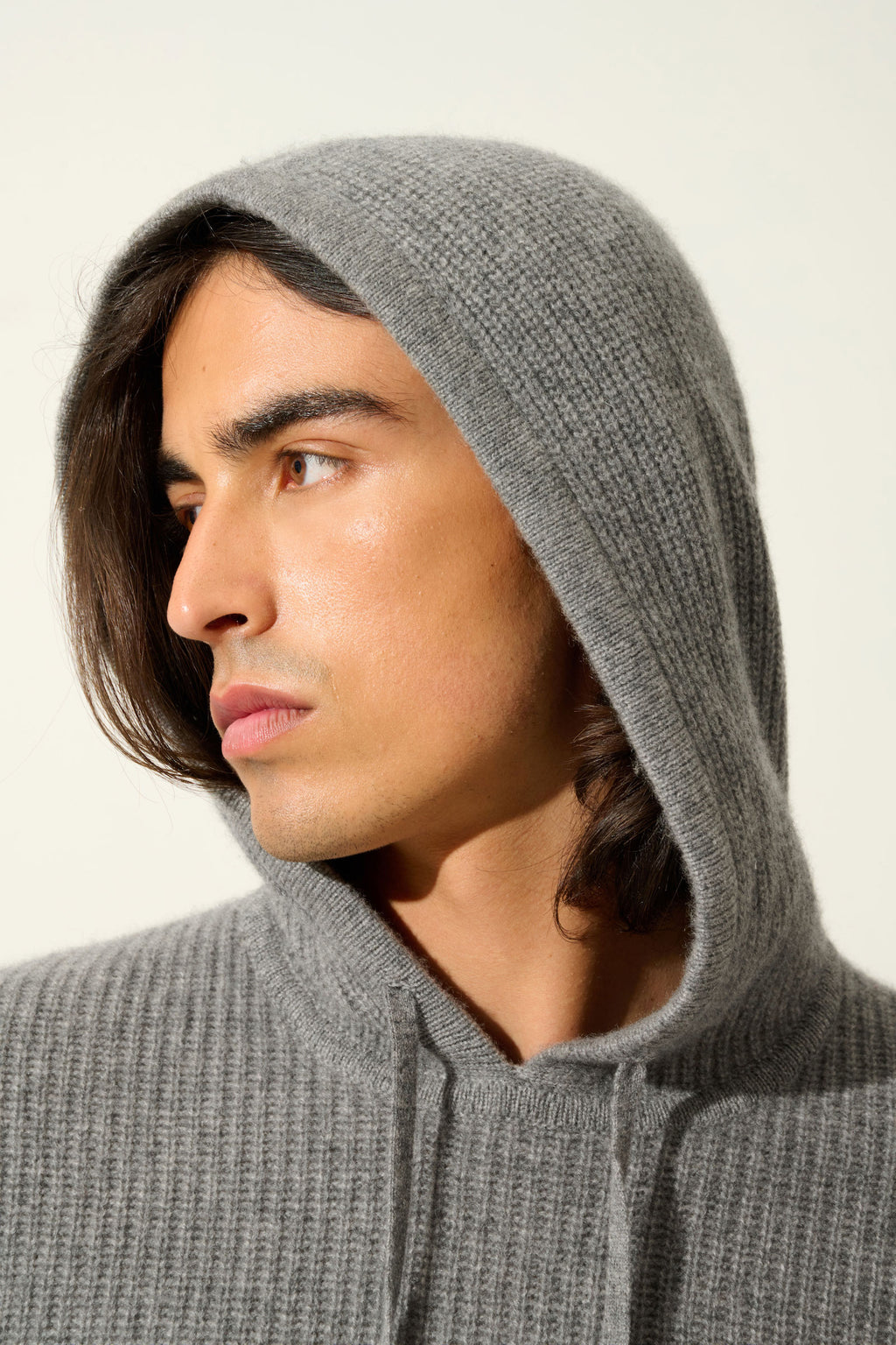4-Ply Hooded Jumper - Mida - Marl Flannel