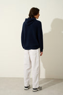 Pull Capuche 4 Fils - Mida - Bleu