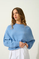 Pull Col Rond 4 Fils Adoria - Sky - 100% Cachemire 4 Fils - Femme