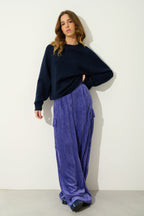 Adoria Round Neck 4-Ply Jumper - Navy - 100% 4-Ply Cashmere - Women