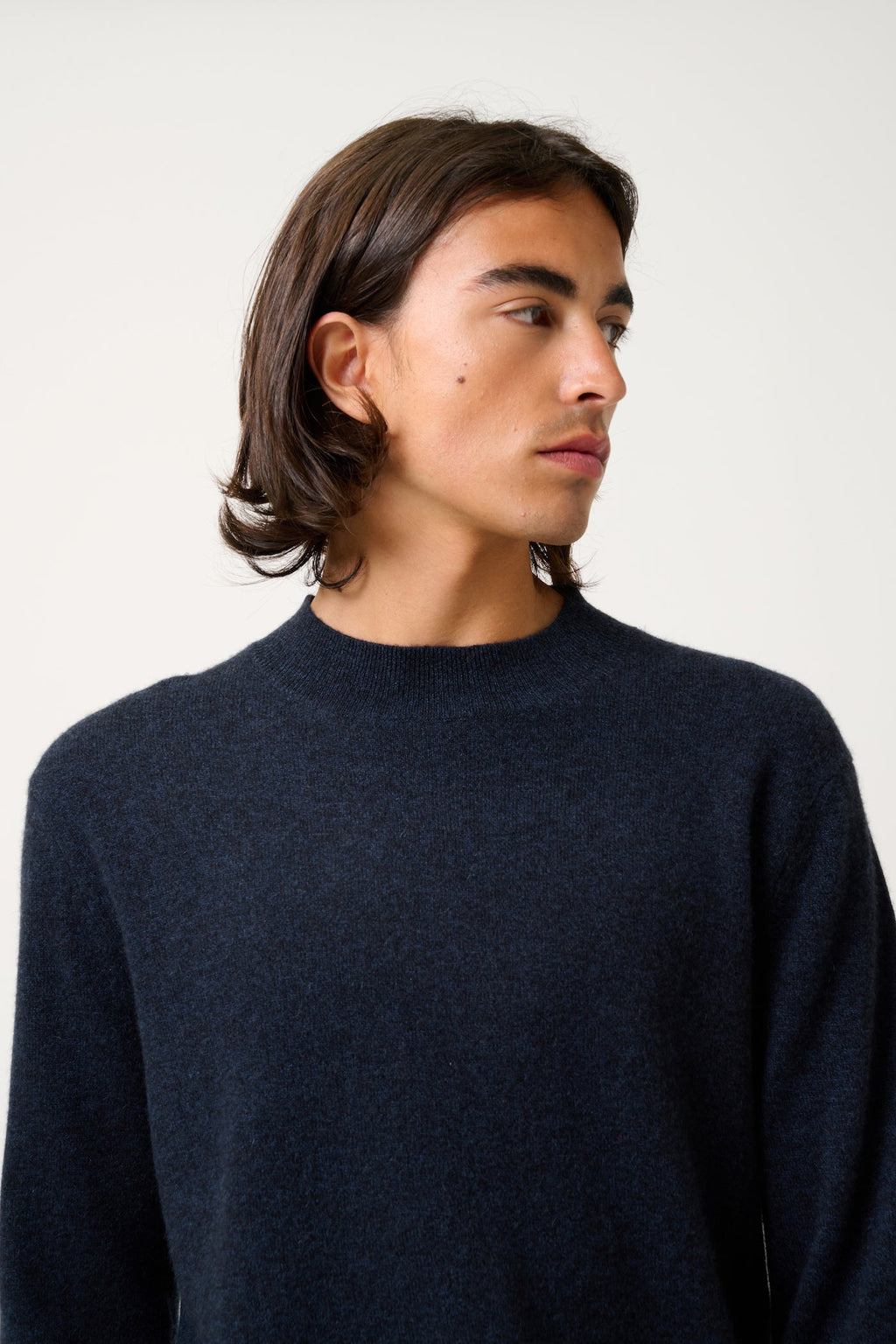 Pull Col Rond Lasya - Caviar - 100% Cachemire 2 Fils - Homme