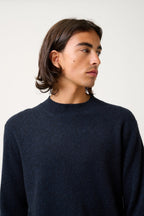 Pull Col Rond Lasya - Caviar - 100% Cachemire 2 Fils - Homme