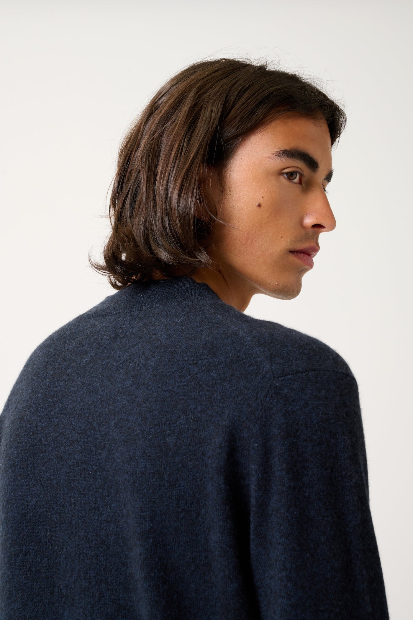Pull Col Rond Lasya - Caviar - 100% Cachemire 2 Fils - Homme