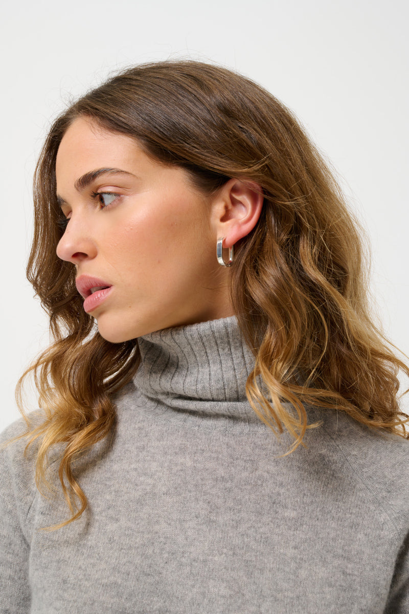 Pull Col Roulé Cassy - Nuage Chiné - 100% Cachemire 2 Fils - Femme