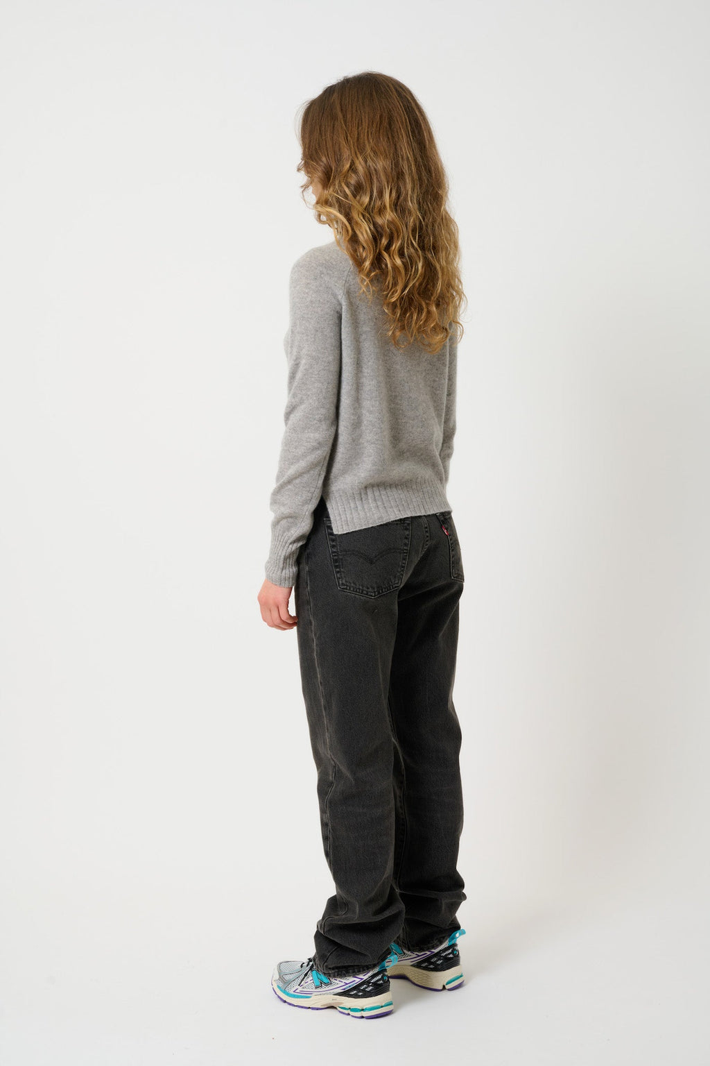 Cassy Roll-Neck Jumper - Marl Cloud - 100% 2-Ply Cashmere - Women