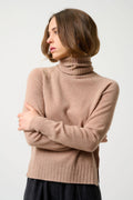 Jersey Cuello Vuelto Cassy - Camello Jaspeado - 100% Cachemira 2 Hilos - Jersey - Mujer