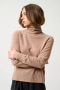 Jersey Cuello Vuelto Cassy - Camello Jaspeado - 100% Cachemira 2 Hilos - Jersey - Mujer