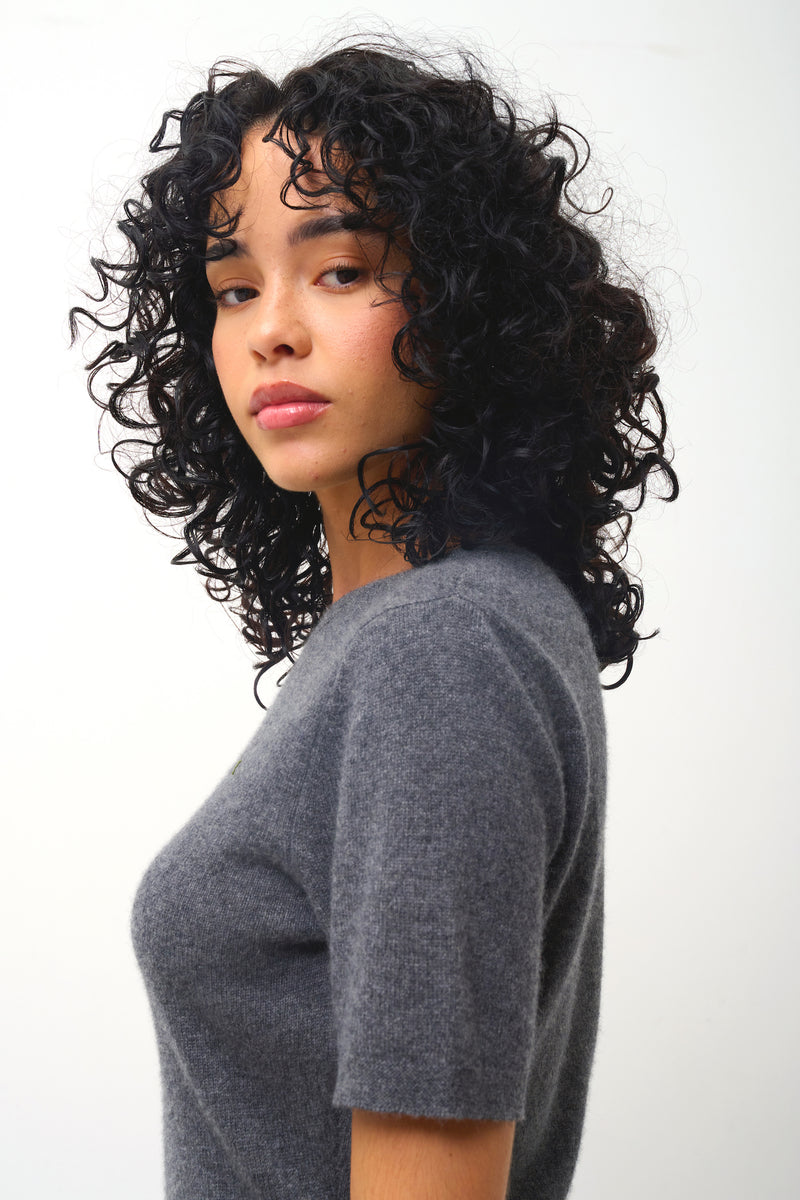 Robe Col Rond Sans Manches - Lynn - Anthracite Chiné