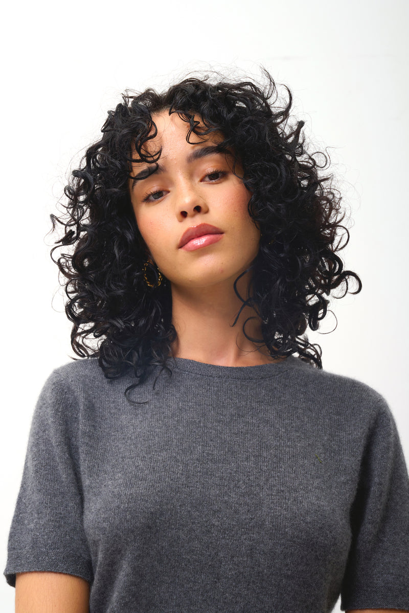 Robe Col Rond Sans Manches - Lynn - Anthracite Chiné