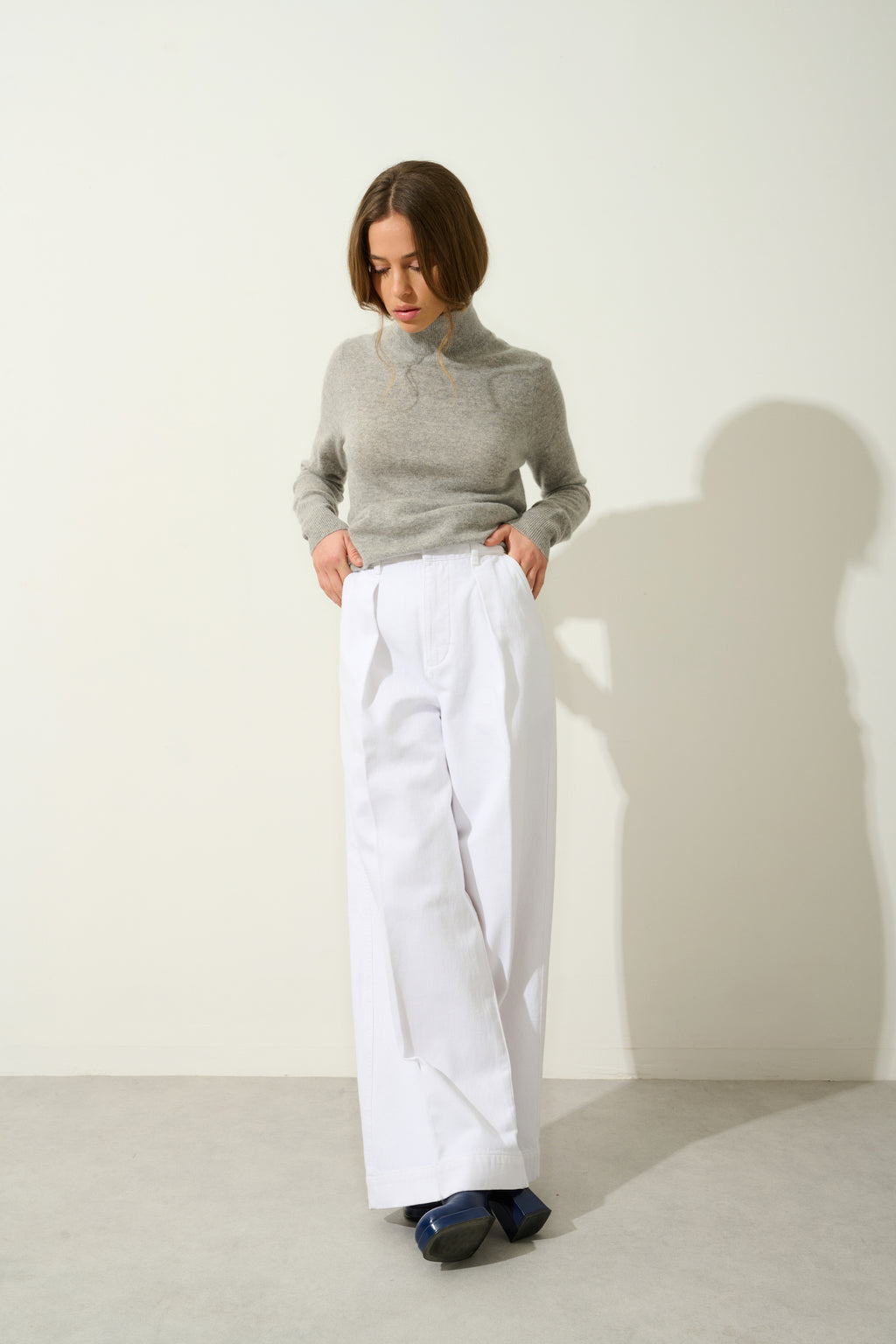 Turtleneck Jumper - Eileen - Mottled Cloud