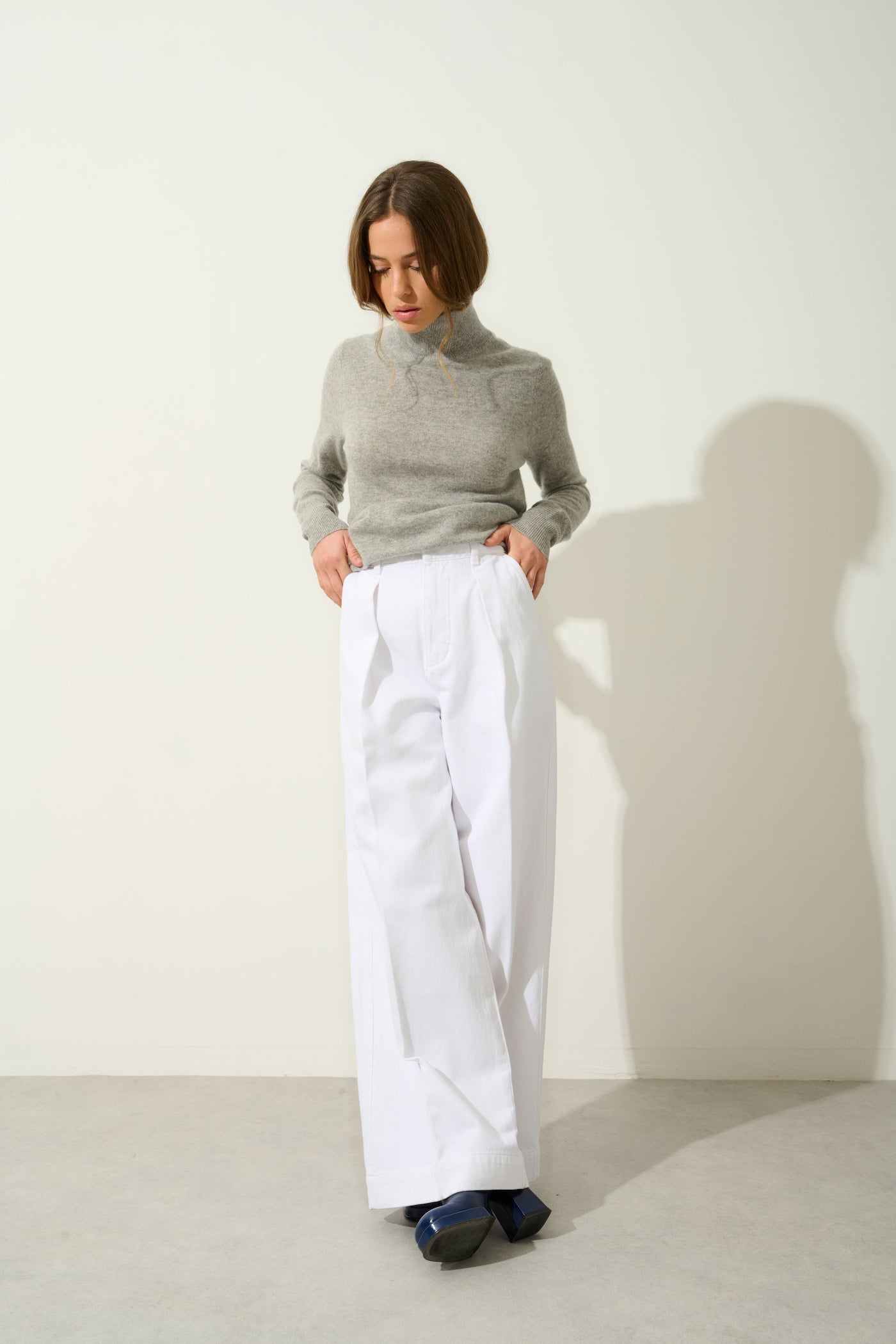 Turtleneck Jumper - Eileen - Mottled Cloud
