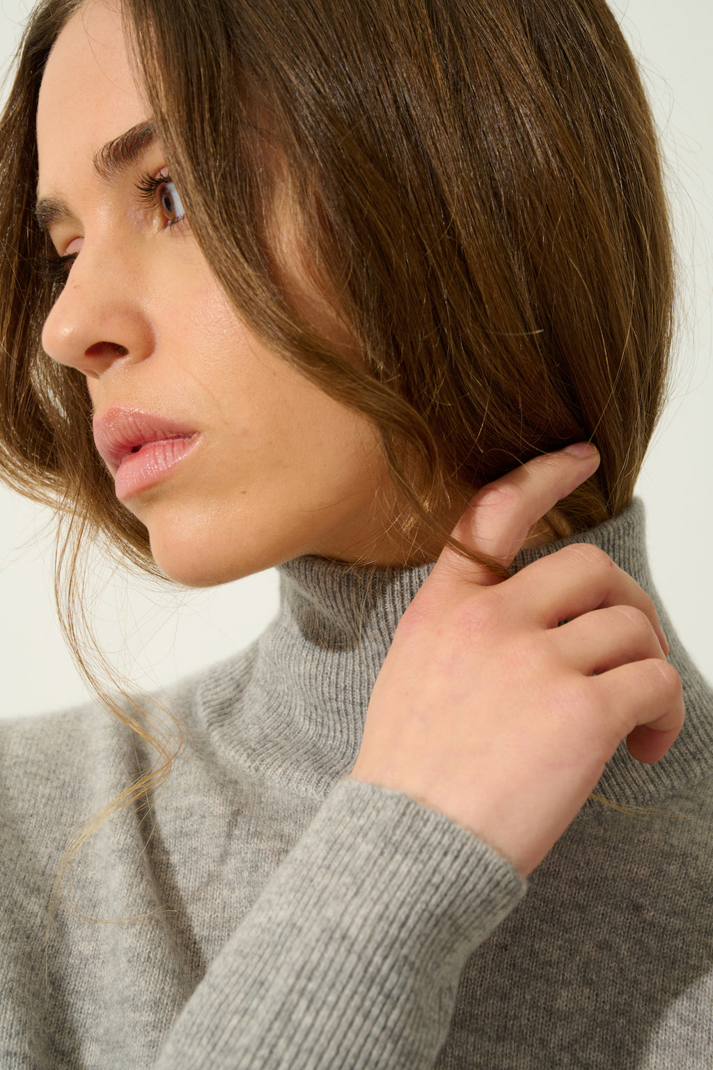Turtleneck Jumper - Eileen - Mottled Cloud