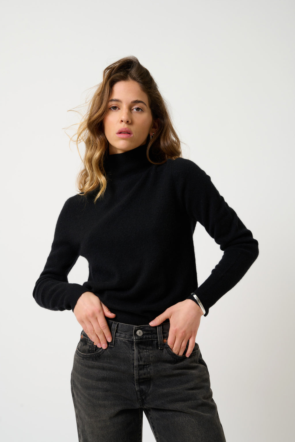Roll-Neck Jumper - Eileen - Black