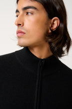 Gilet Zippé Col Camionneur 4 Fils - Lyna - Noir