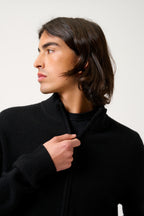 Gilet Zippé Col Camionneur 4 Fils - Lyna - Noir