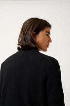 Gilet Zippé Col Camionneur 4 Fils - Lyna - Noir